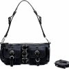 FONETTOS Fonettos Y2K Barrel Bag, Punk Sourpuss Gothic Shoulder Purse Cool Rock Style Handbag Shoulder Handbags