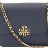 Tory Burch Tory Burch 138724 Britten Pebbled Black Leather With Gold Hardware Medium Women'S Adjustable Shoulder Bag Shoulder Handbags