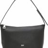 DKNY Dkny Tania Large Demi, Black/Silver Shoulder Handbags