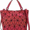 Qingmei-US Qingmei Women Handbags Geometric Luminous Bag Pu Leather Shard Lattice Holographic Purse Ladies Shoulder Bag Shoulder Handbags