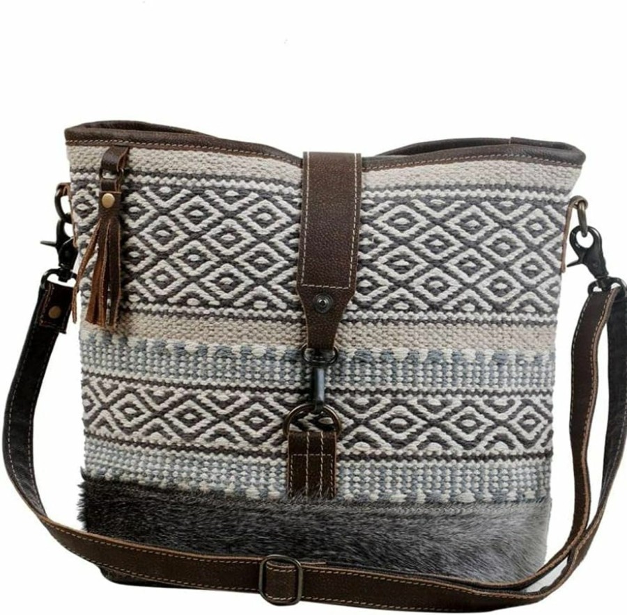 Myra Bag Myra Bag Identity Shoulder Bag Upcycled Cotton & Hair Leather S-3065 Shoulder Handbags