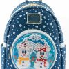 Loungefly Loungefly Disney Snowman Mickey Minnie Mouse Snowglobe Womens Double Strap Shoulder Bag Purse Shoulder Handbags