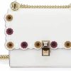 FENDI Fendi Womens Kan I White Multi Color Flowers Soft Leather Shoulder Bag 8M0381 Shoulder Handbags