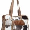 Myra Bag Myra Bag Stripes Cowhide Tote Bag S-1164 Shoulder Handbags