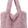 YFGBCX Plush Underarm Bag, Ladies Fluffy Shoulder Bag, Women Furry Flower Tote Bag Y2K Plush Handbag For Autumn And Winter Shoulder Handbags