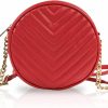 RCFJ b y K L A N D Rcfj B Y K L A N D Round Crossbody Bag For Women,Pu Leather Shoulder Bag With Metal Chain Strap, Cellphone Purses With Zipper Shoulder Handbags