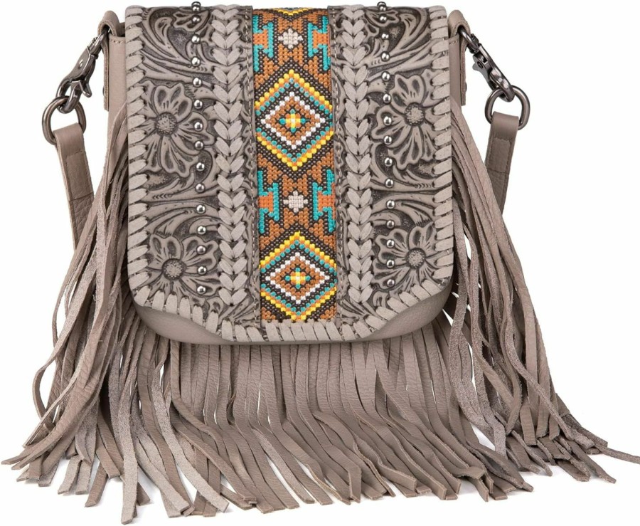 Montana West Montana West Western Small Purses For Women Crossbody Bag Fringe Purse Leather Women'S Shoulder Handbags Tooled Aztec Lss-Rlc-L166Tn Shoulder Handbags