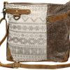 Myra Bag Myra Bag Floral Side Upcycled Canvas & Cowhide Leather Shoulder Bag S-1217 Shoulder Handbags