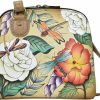 Anna by Anuschka Anna By Anuschka Small Multi Compartment Zip-Around Organizer, Magical Dragonflies Tan Shoulder Handbags