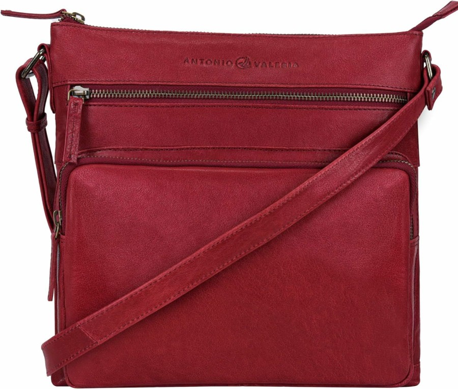 ANTONIO VALERIA Antonio Valeria Astor Washed Leather Crossbody Bag Shoulder Handbags