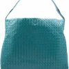 CINQ Italian Green Lambskin Leather Shoulder Bag For Women - Premium Quality Elegant Woven Design Shoulder Handbags