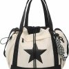 SAANG & JAT Star Messenger Bag, Vintage Star Tote Bag Y2K, Cute Aesthetic Crossbody Bag For Women, Fashion Shoulder Bag For Travel Bags Shoulder Handbags