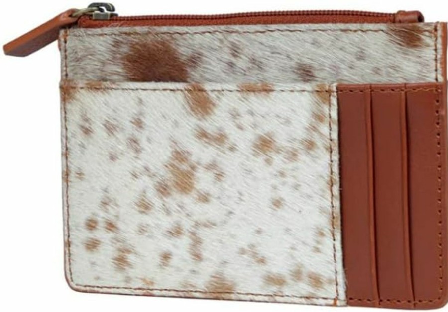 Myra Bag Myra Bag Women'S Small Wallets - Panel Style Cowhide Hairon And Leather Wallets For Women, Credit Card Holder For Women, Small Wallet For Women, Ivory And Caramel Brown Wallet For Women Shoulder Handbags