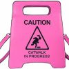 Esperlem Caution Stop Sign Catwalk In Progress Funny Purse Messenger Bag Shoulder Crossbody Bag For Women Girls Shoulder Handbags