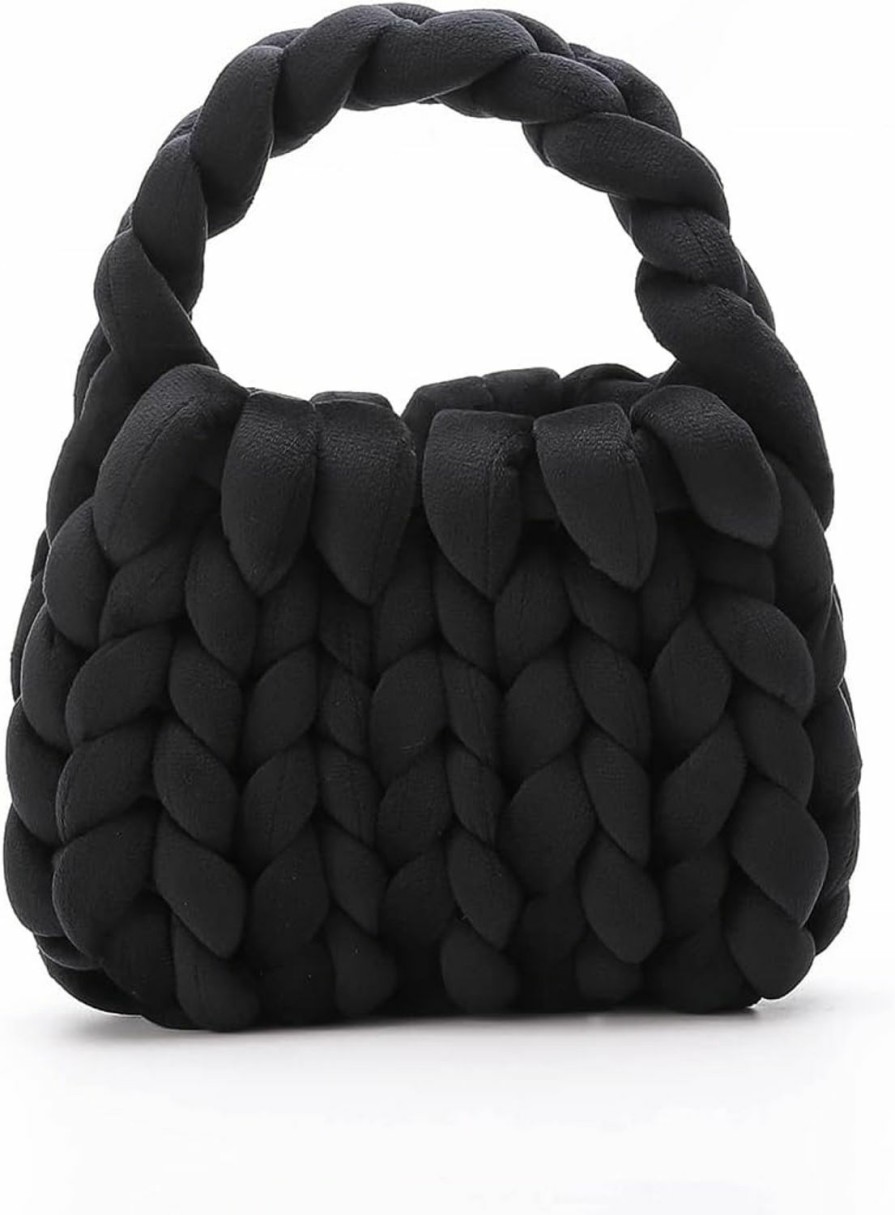 Generic Maral Hand Knit Chunky Yarn Shoulder Bag For Women, Finger Crochet Hand Bag, Washable Shoulder Handbags