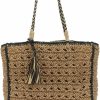 FUKZTE Fukzte Women Straw Shoulder Bag Tote Summer Beach Woven Handmade Weaving Handbag Shoulder Handbags