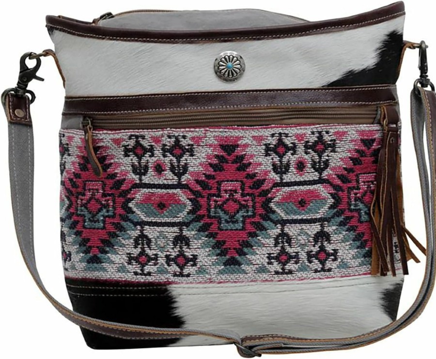 Myra Bag Myra Bag Western Leather Shoulder Bag For Women - Upcycled Canvas Crossbody Bag Mia Shoulder Handbags