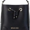 Michael Kors Michael Kors Mercer Small Pebbled Leather Bucket Bag Black Shoulder Handbags