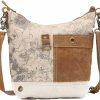 Myra Bag Myra Bag Buttercup Upcycled Canvas & Cowhide Shoulder Bag S-1480 Shoulder Handbags