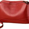 NIGEDU Nigedu Women Leather Crossbody Bags Medium Size 3-Layer Shoulder Handbag Trendy Female Purse Bag Shoulder Handbags