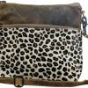 Myra Bag Myra Bag Feline Leather & Cowhide Bag Upcycled Cowhide & Leather S-2845 Shoulder Handbags