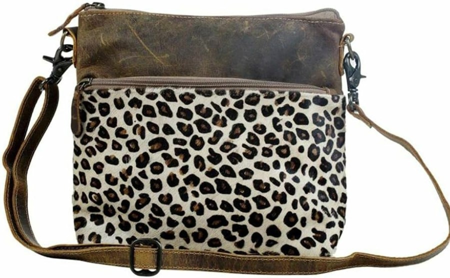 Myra Bag Myra Bag Feline Leather & Cowhide Bag Upcycled Cowhide & Leather S-2845 Shoulder Handbags