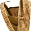 OUTLEYNY Outleyny Handwoven Round Rattan Bag Women Beach Straw Crossbody Bag Chic Shoulder Bag With Leather Strap Shoulder Handbags