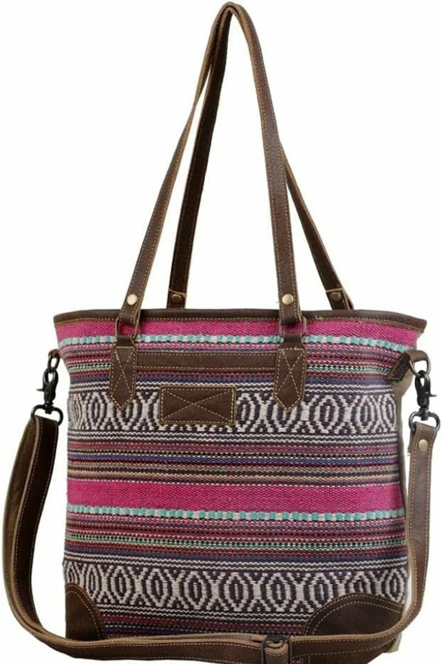 Myra Bag Myra Bag Exuberant Spirit Shoulder Bag Upcycled Cotton & Leather S-2816 Shoulder Handbags