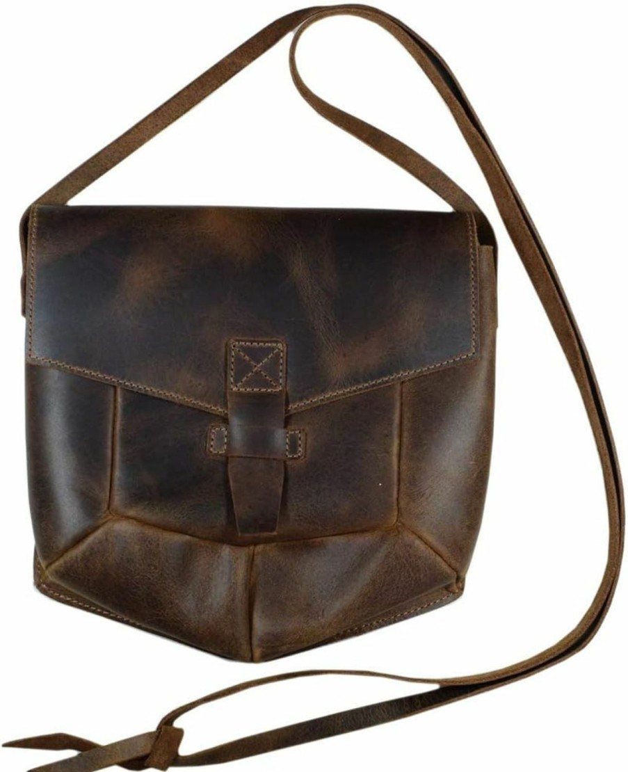 Hide & Drink Hide & Drink, Prisma-Shaped Shoulder Bag, Vintage Purse, Messenger And Crossbody Bag, Full Grain Leather, Handmade Shoulder Handbags