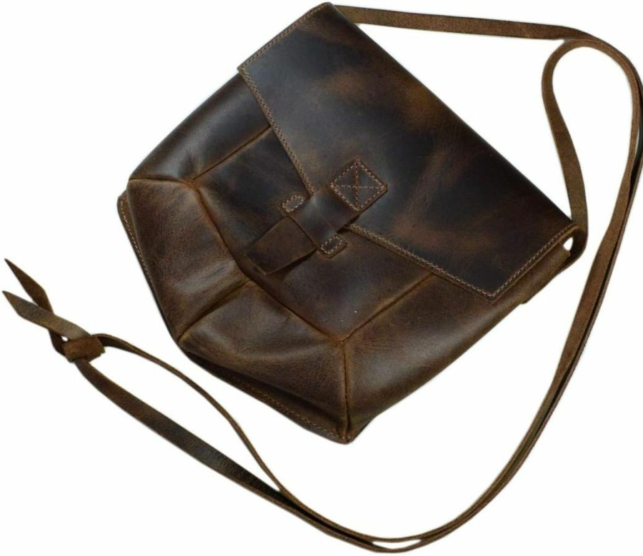 Hide & Drink Hide & Drink, Prisma-Shaped Shoulder Bag, Vintage Purse, Messenger And Crossbody Bag, Full Grain Leather, Handmade Shoulder Handbags