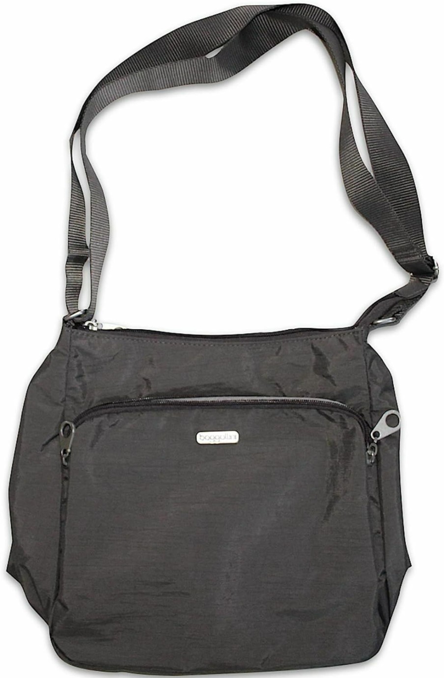 Baggallini Baggallini Gray Shoulder Hand Bag Purse Handbag Nylon, Medium Shoulder Handbags